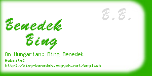 benedek bing business card